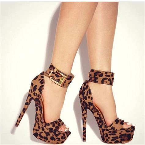 leopard print platform heels